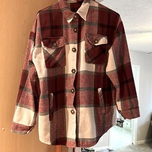 Vintage style Blushing Brunette Shackette Red Flannel size medium M women’s